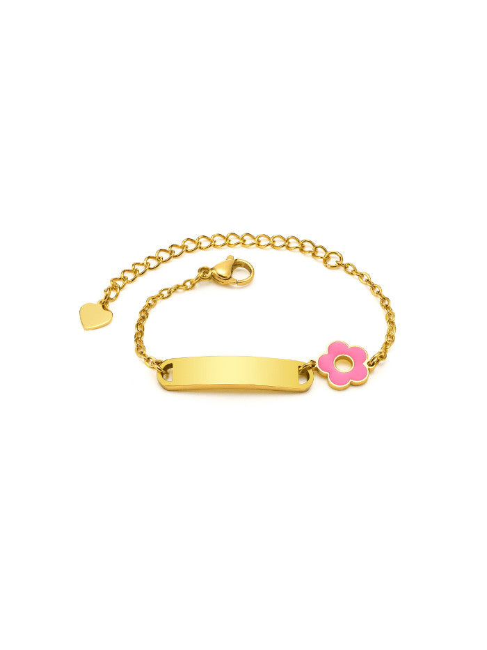 Floral Charm Link Bracelet