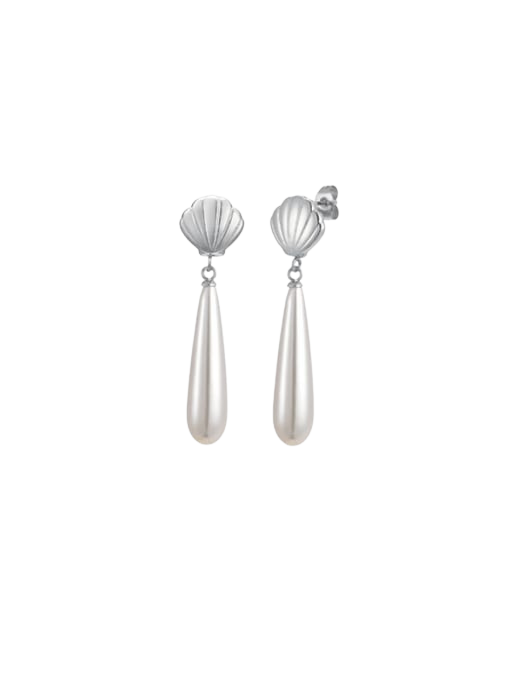 Seashell Pearl Drop Earrings