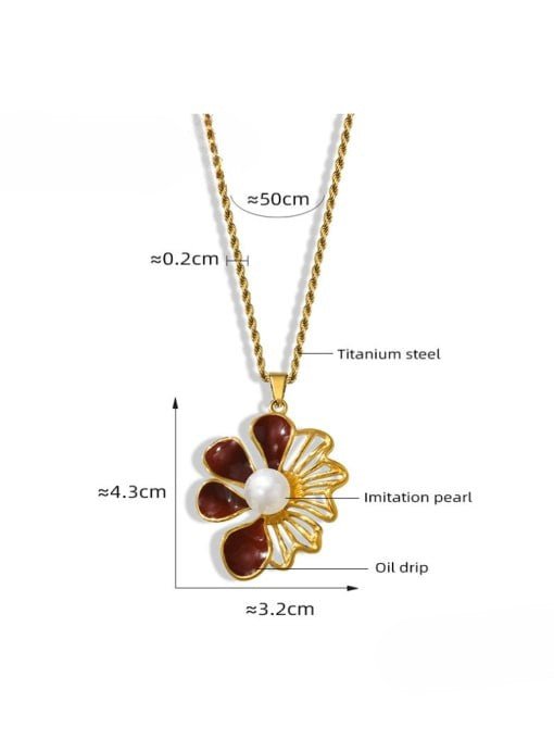 Enamel Flower Minimalist Necklace Gold | TARA MINI - TARA MINI