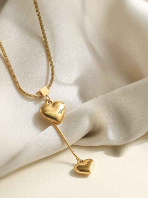 Heart Tassel Minimalist Lariat Necklace Gold | TARA MINI - TARA MINI