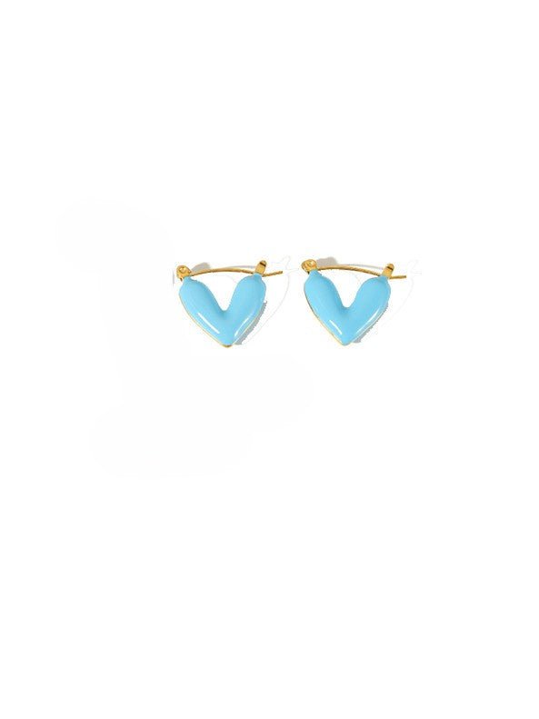 Enamel Heart Stud Earrings for Women 18K Gold | TARA MINI - TARA MINI