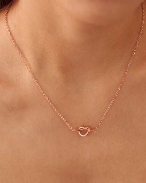 Geometric Knot Minimalist Necklace Rose Gold | TARA MINI - TARA MINI