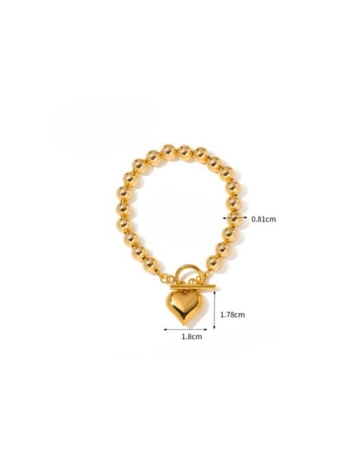 Gold Beaded Heart Lock Bracelet | TARA MINI - TARA MINI