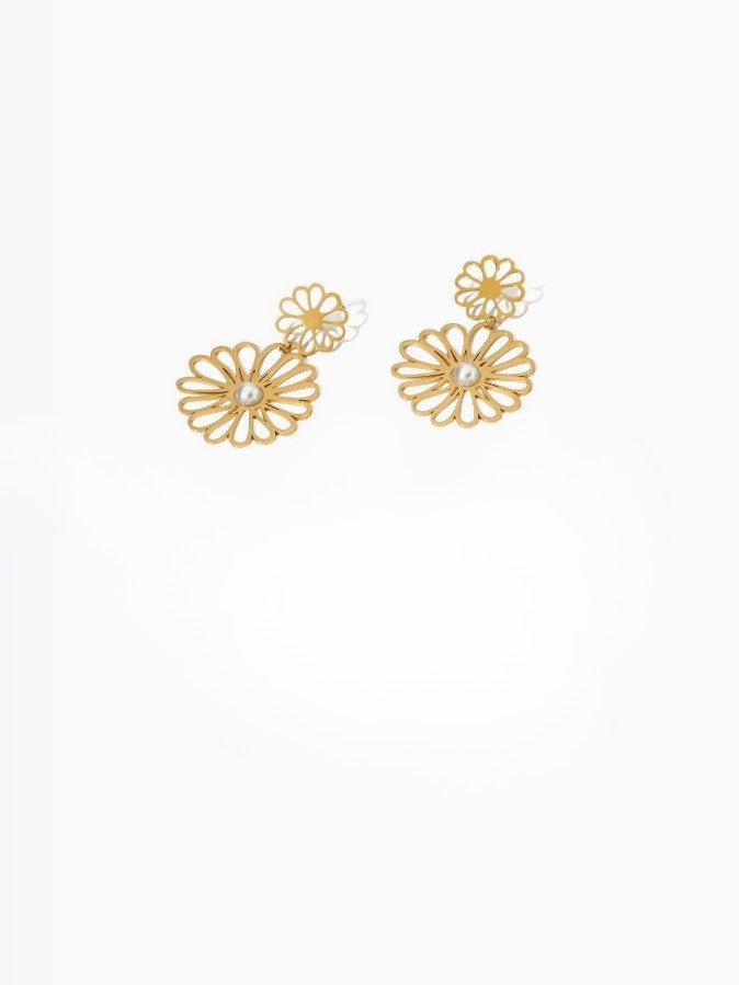 Flower Pearl Drop Earrings | TARA MINI - TARA MINI
