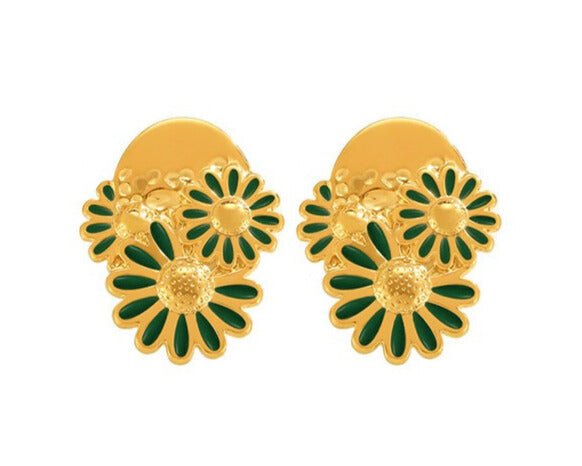 Enamel Flower Minimalist Stud Earrings | TARA MINI - TARA MINI