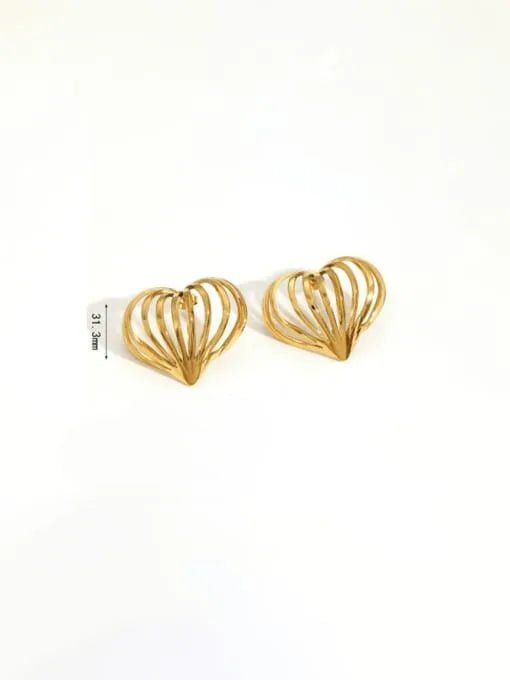 Hollow Heart Hip Hop Stud Earrings for Women | TARA MINI - TARA MINI