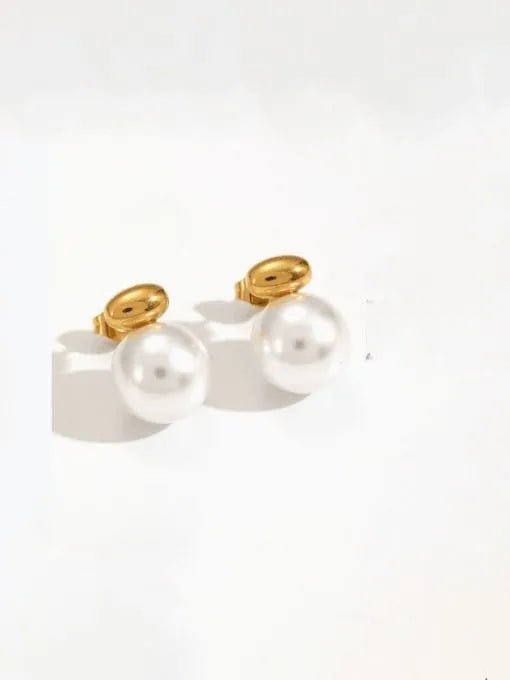 Round Imitation Pearl Stud Earrings for Women | TARA MINI - TARA MINI