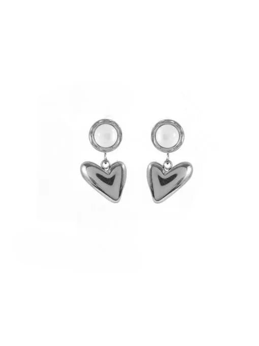 Heart Pearl Drop Earrings for Women Hip Hop Style | TARA MINI - TARA MINI
