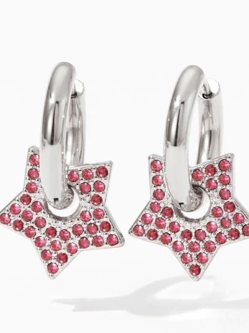Pentagram Hoop Earrings with CZ Stones | TARA MINI - TARA MINI