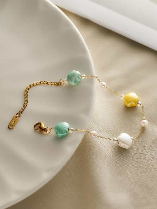 Natural Stone Link Bracelet Gold Plated | TARA MINI - TARA MINI
