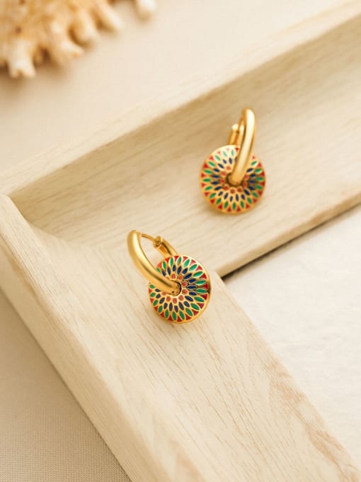 Enamel Flower Huggie Earrings for Women | TARA MINI - TARA MINI
