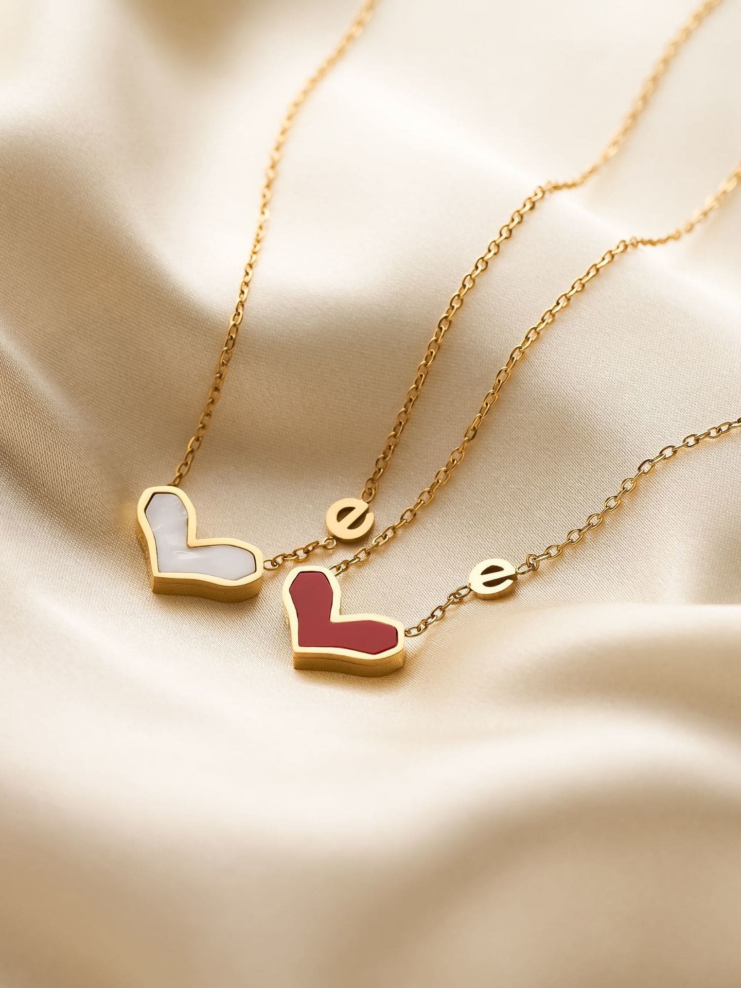 Enamel Heart Minimalist Necklace Gold Plated | TARA MINI - TARA MINI