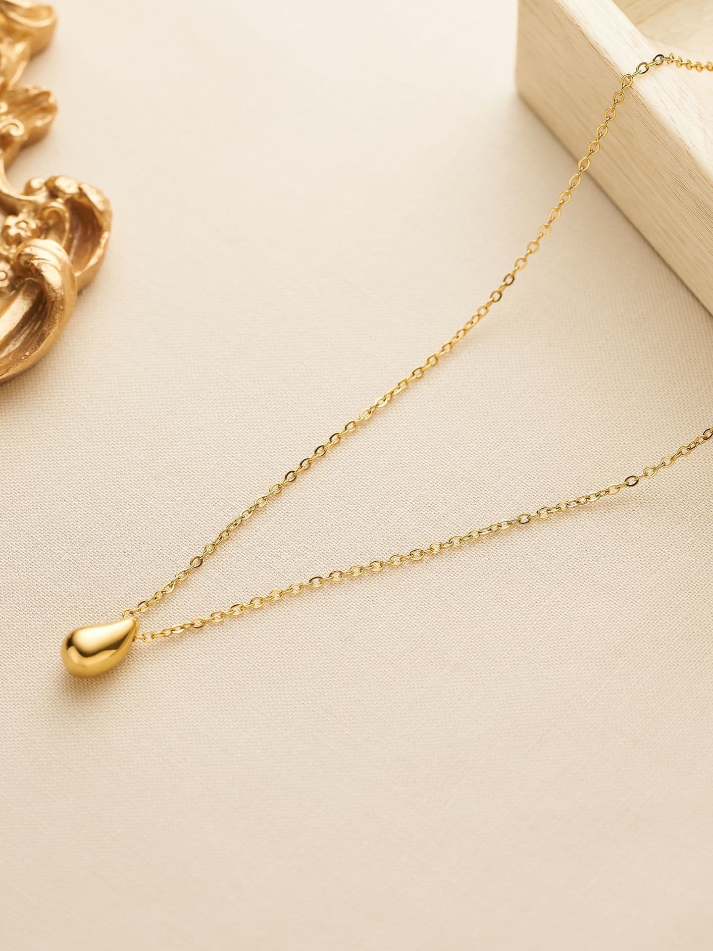 Water Drop Minimalist Necklace Gold Plated | TARA MINI - TARA MINI
