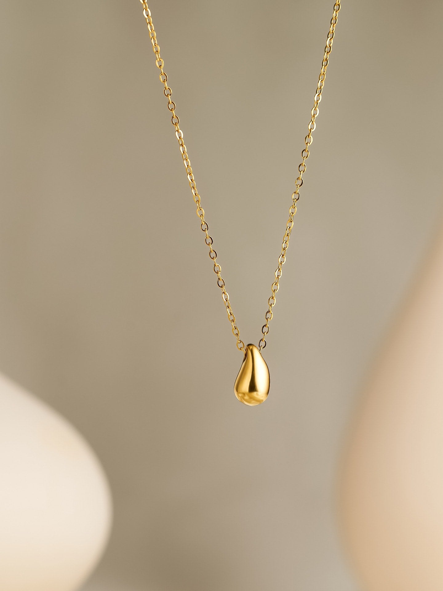 Water Drop Minimalist Necklace Gold Plated | TARA MINI - TARA MINI