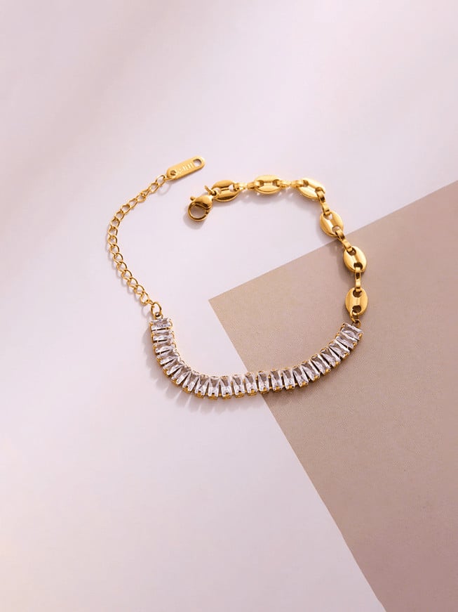 Geometric Zircon Bracelet Gold Plated | TARA MINI - TARA MINI