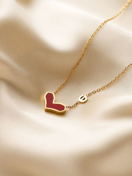 Enamel Heart Minimalist Necklace Gold Plated | TARA MINI - TARA MINI