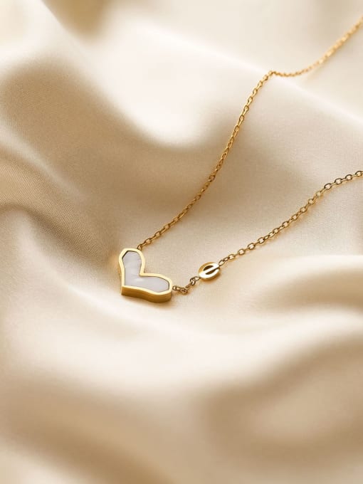 Enamel Heart Minimalist Necklace Gold Plated | TARA MINI - TARA MINI