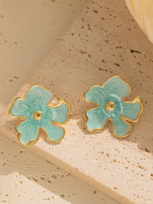 Pink Enamel Heart Stud Earrings for Women | TARA MINI - TARA MINI