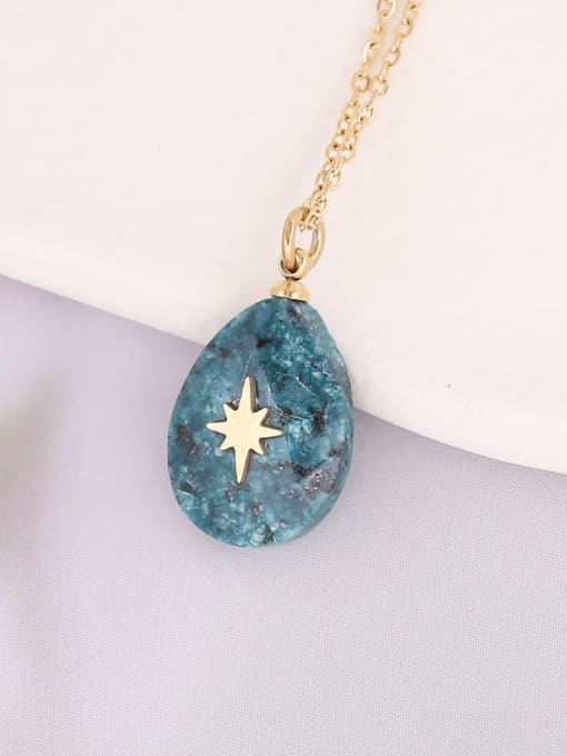 Golden Sunburst Stone Pendant Necklace | TARA MINI - TARA MINI