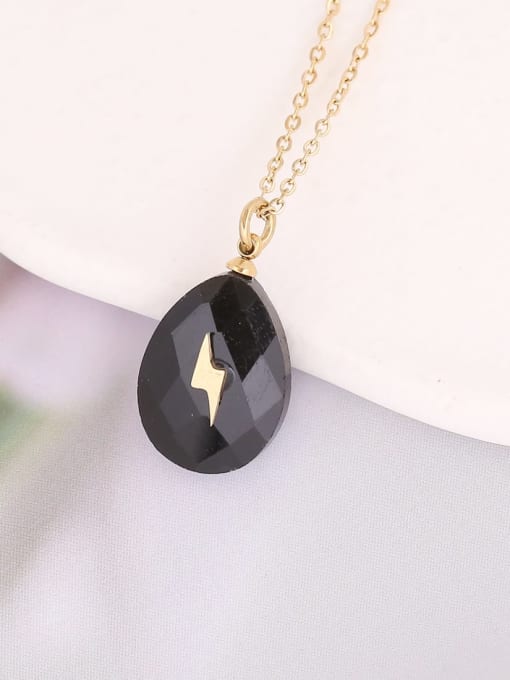 Golden Sunburst Stone Pendant Necklace | TARA MINI - TARA MINI