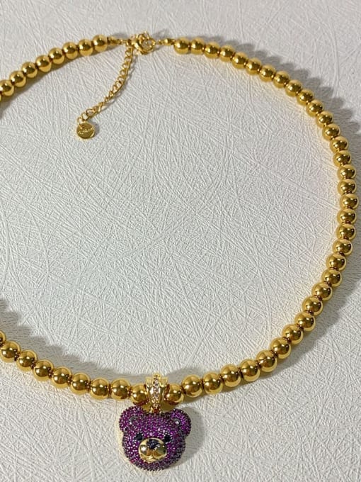 Teddy Charm Beaded Necklace | TARA MINI - TARA MINI