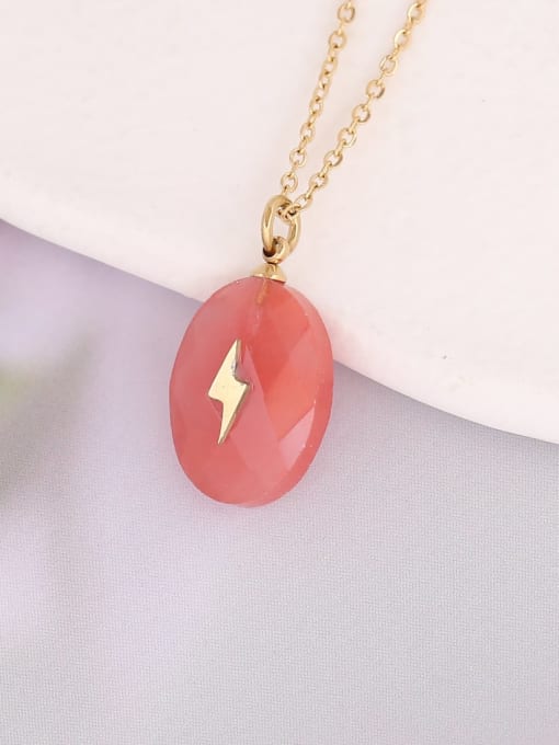 Golden Sunburst Oval Stone Necklace | TARA MINI - TARA MINI