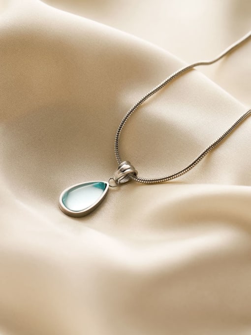 Water Drop Glass Stone Necklace Minimalist Gold | TARA MINI - TARA MINI