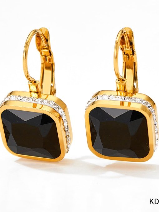Geometric Square-Cut Zirconia Earrings Gold | TARA MINI - TARA MINI