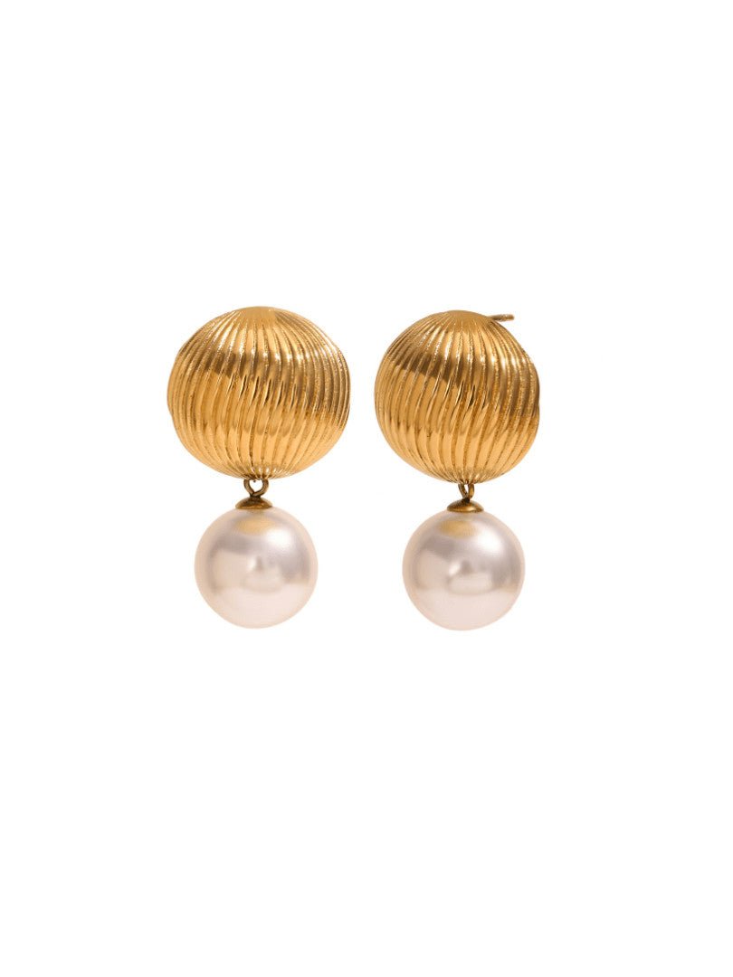 Imitation Pearl Geometric Drop Earrings | TARA MINI - TARA MINI
