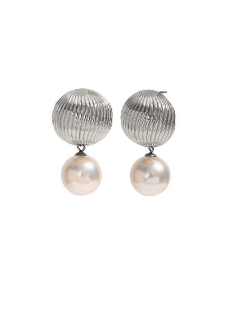 Imitation Pearl Geometric Drop Earrings | TARA MINI - TARA MINI