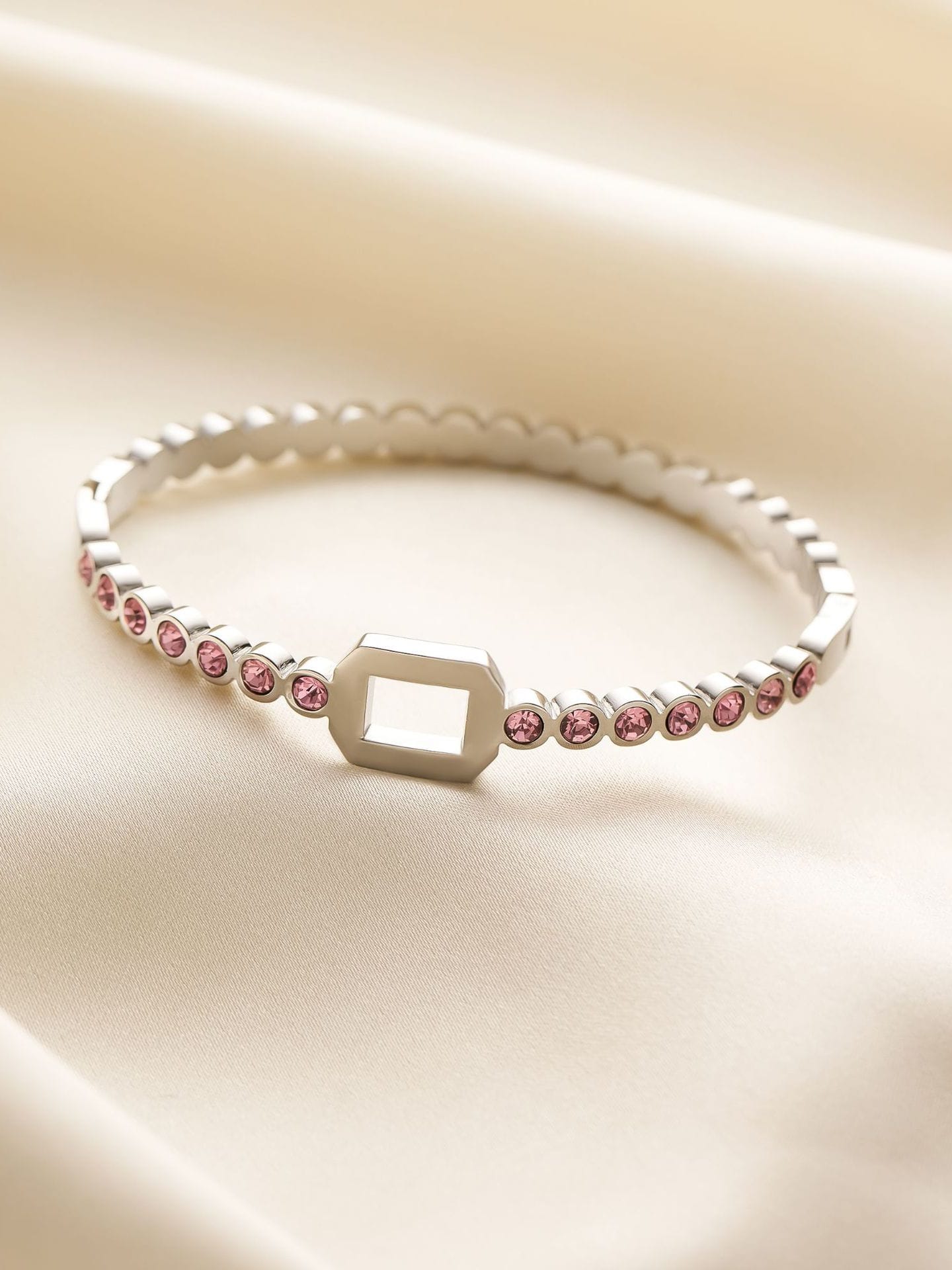 Geometric Zircon Band Bangle Titanium | TARA MINI - TARA MINI