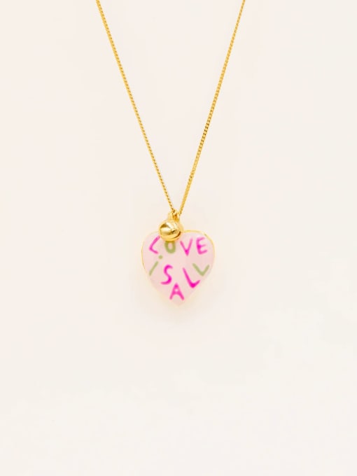 Love Heart Locket Necklace Gold Enamel | TARA MINI - TARA MINI