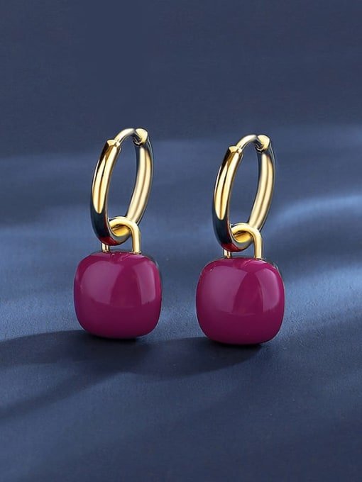 Enamel Square Trend Drop Earrings | TARA MINI - TARA MINI