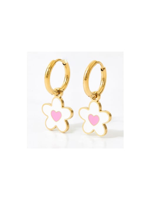 Enamel Flower Drop Earrings Gold Plated | TARA MINI - TARA MINI