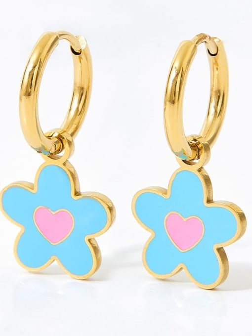 Enamel Flower Drop Earrings Gold Plated | TARA MINI - TARA MINI