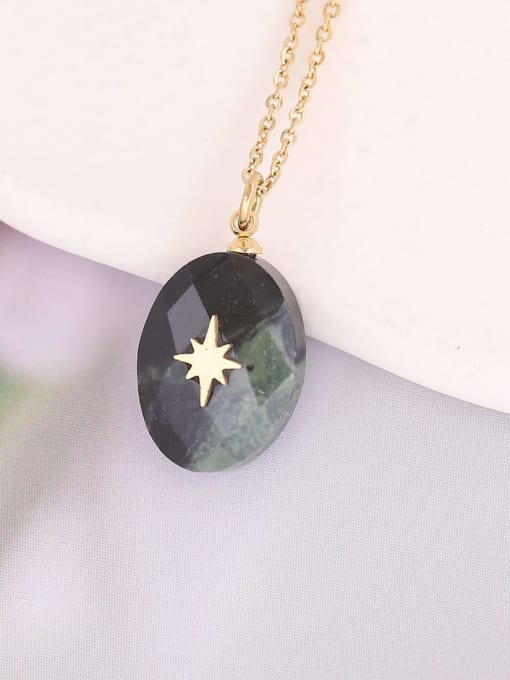 Golden Sunburst Stone Pendant Necklace | TARA MINI - TARA MINI
