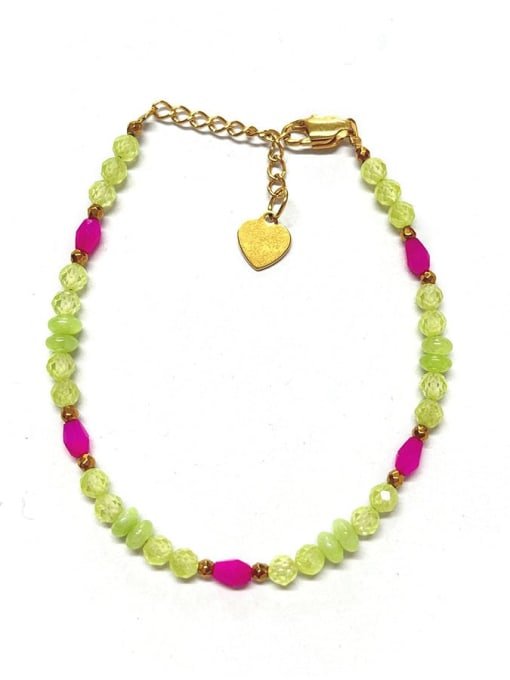 Green & Pink Handmade Stone Bracelet | TARA MINI - TARA MINI