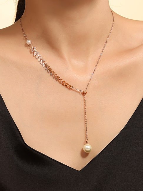 Wheatear Pearl Drop Minimalist Necklace Gold | TARA MINI - TARA MINI