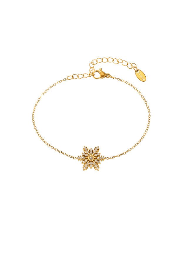 Snowflake Cubic Zirconia Bracelet Gold | TARA MINI - TARA MINI