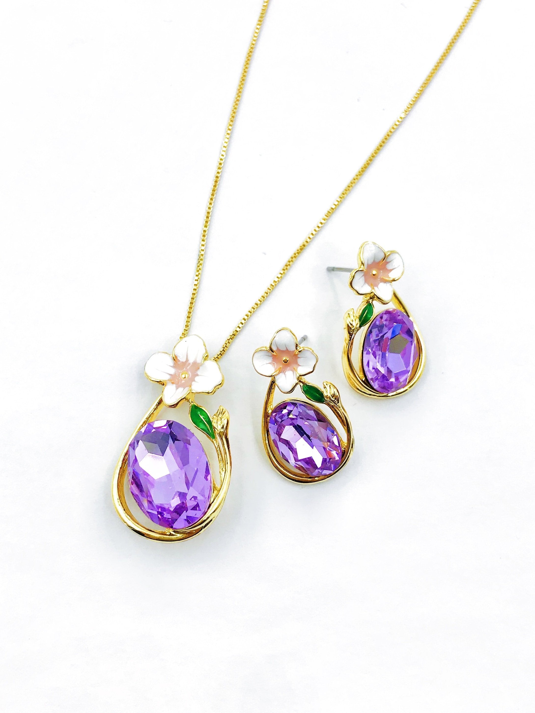 Flower Enamel Necklace Set | TARA MINI ( 2 Set ) - TARA MINI
