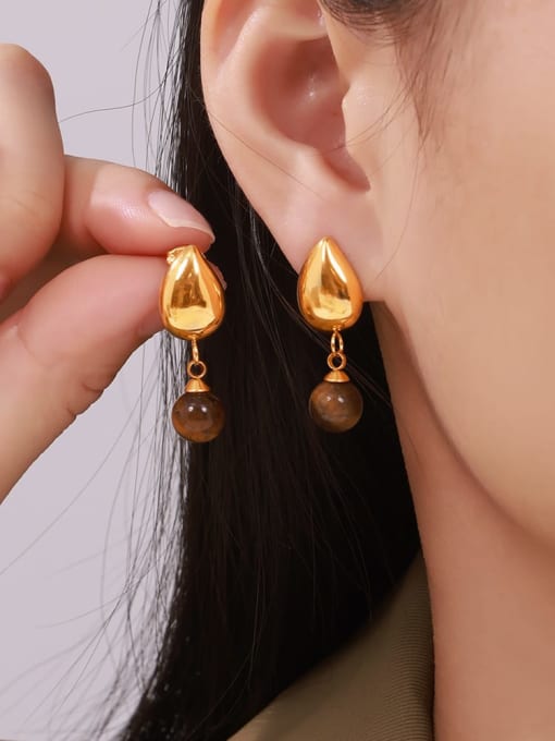 Tiger Eye Irregular Vintage Drop Earrings | TARA MINI - TARA MINI