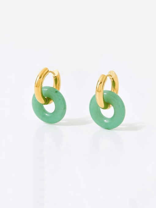 Natural Stone Geometric Stud Earrings Gold | TARA MINI - TARA MINI