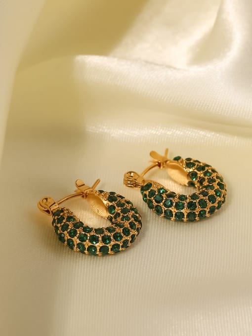 Rhinestone Geometric Stud Earrings Gold Plated | TARA MINI - TARA MINI