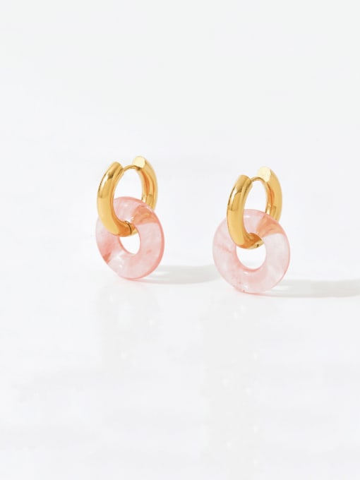 Natural Stone Geometric Stud Earrings Gold | TARA MINI - TARA MINI