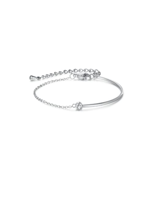 Minimalist Curved Bar Bracelet for Women