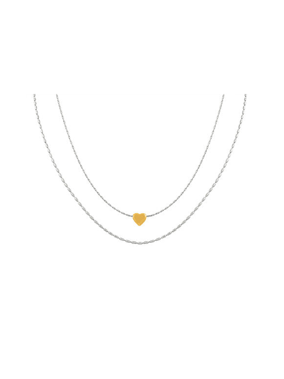Layered Heart Pendant Necklace