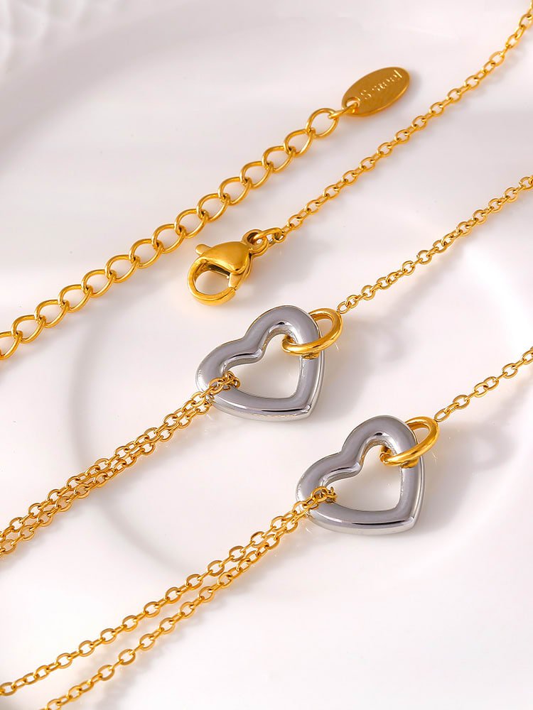 Minimalist Heart Strand Bracelet Gold | TARA MINI - TARA MINI