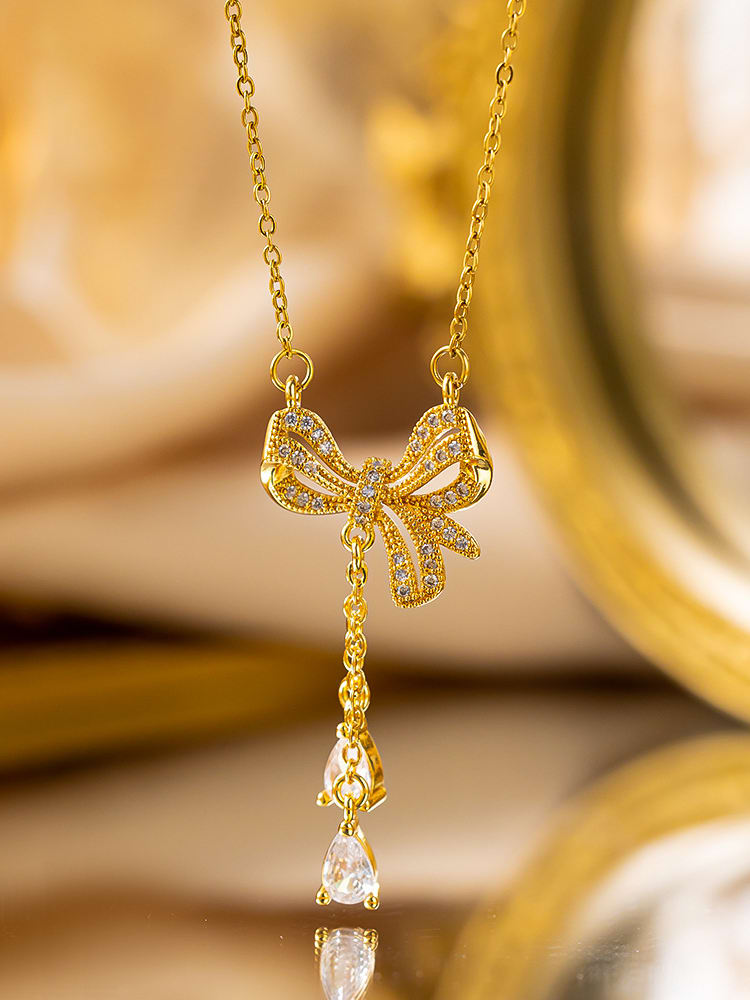 Bowknot Tassel Necklace | TARA MINI - TARA MINI