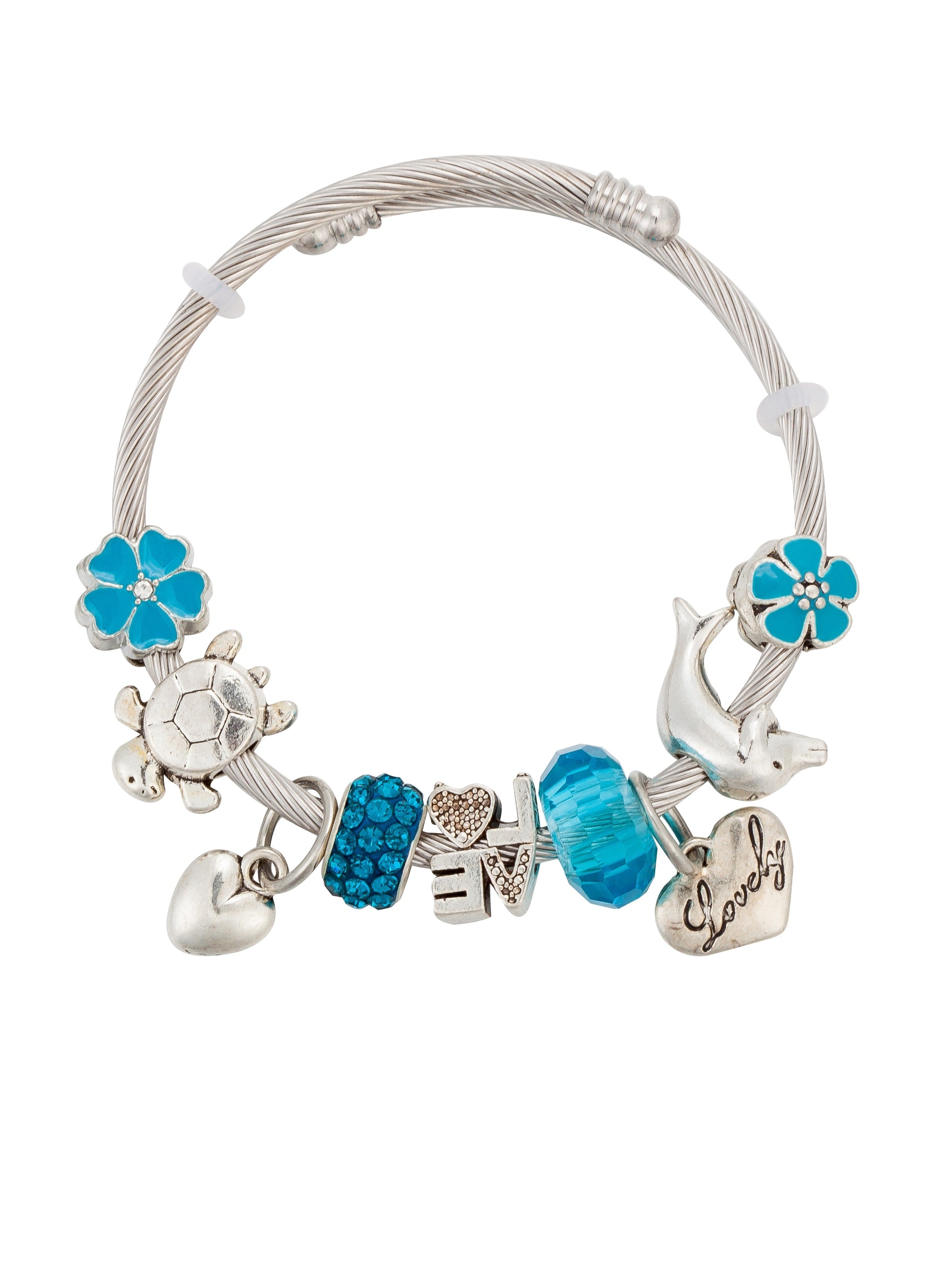 Vintage Crystal Enamel Charm Bracelet | TARA MINI - TARA MINI
