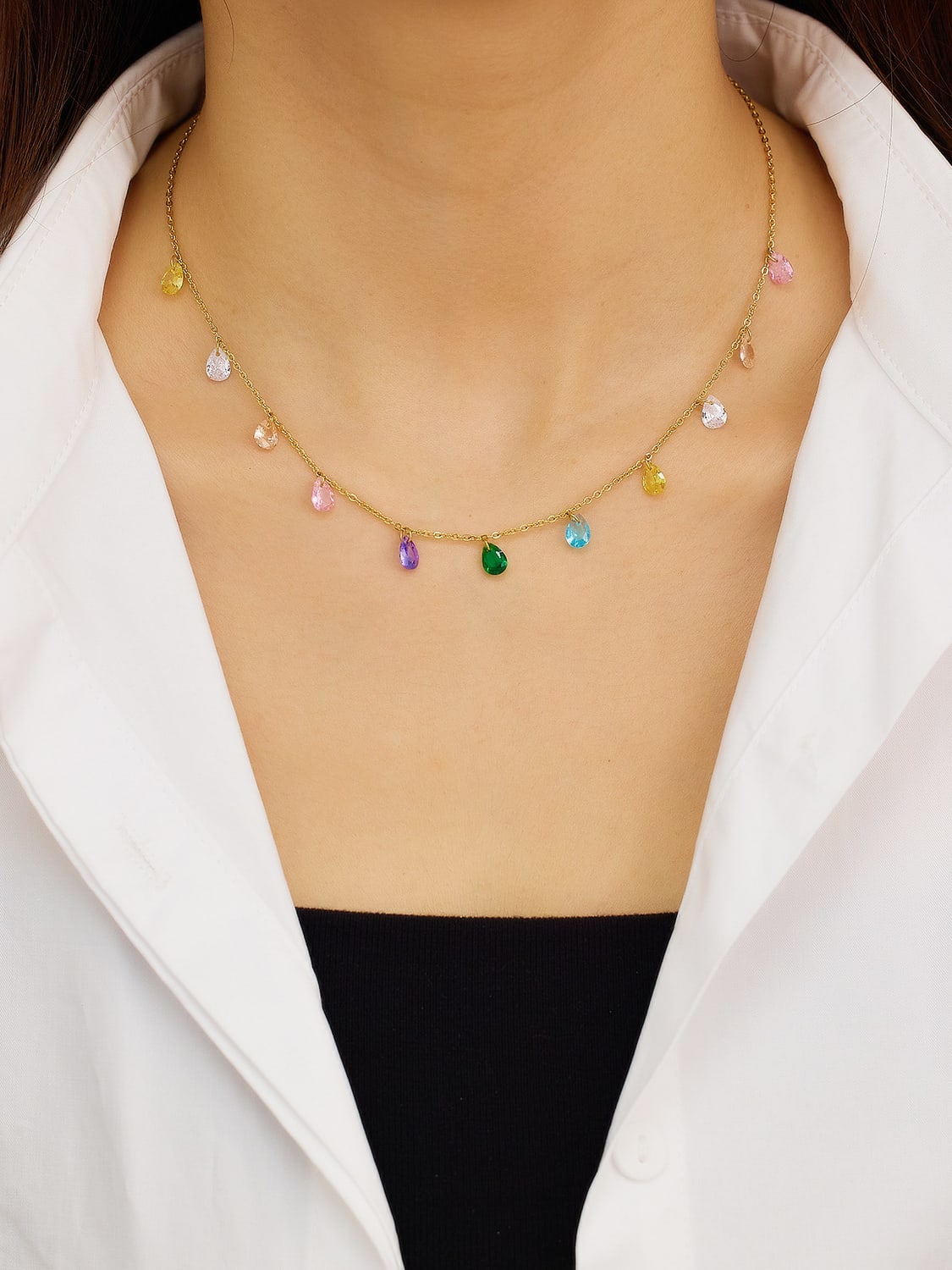 Cubic Zirconia Water Drop Necklace | TARA MINI - TARA MINI